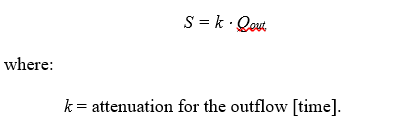 LagK outflow storage equation