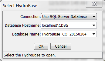 Select HydroBase Database Dialog