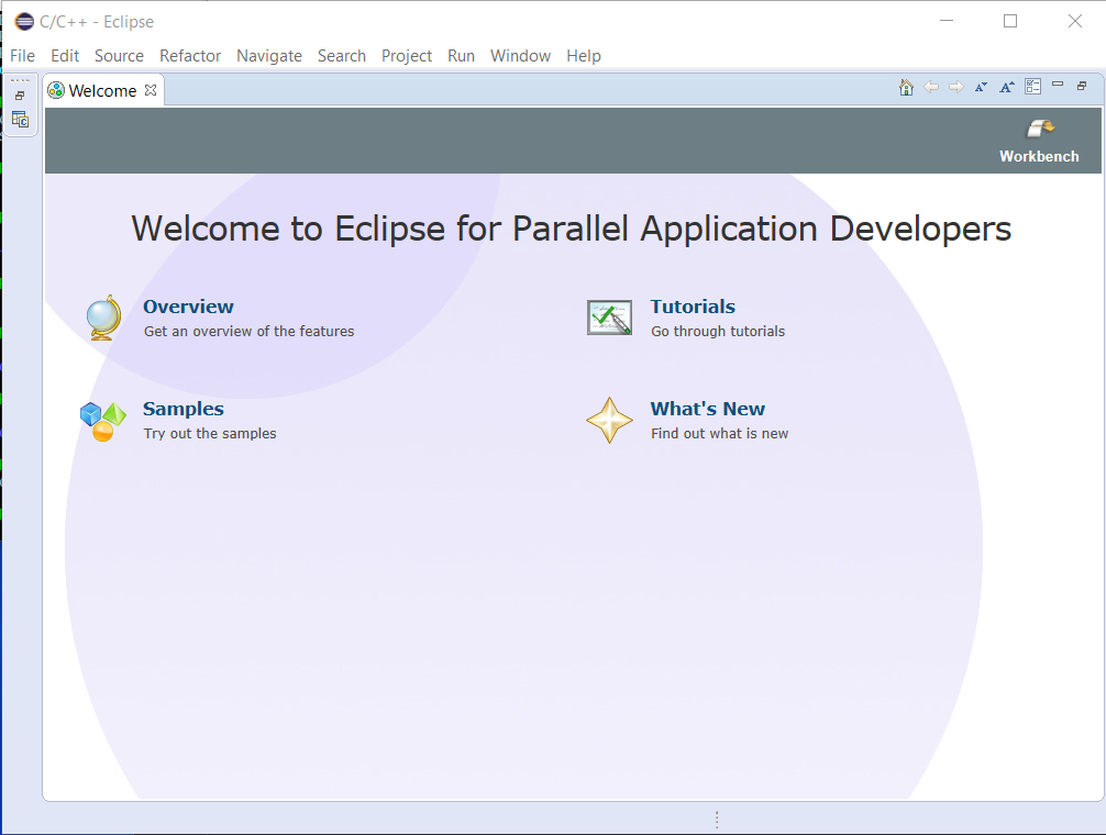 Eclipse blank workspace