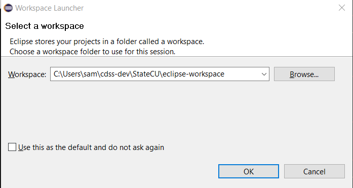 Eclipse new workspace