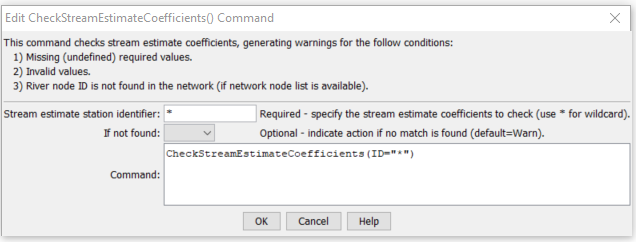 CheckStreamEstimateCoefficients - CDSS / StateDMI
