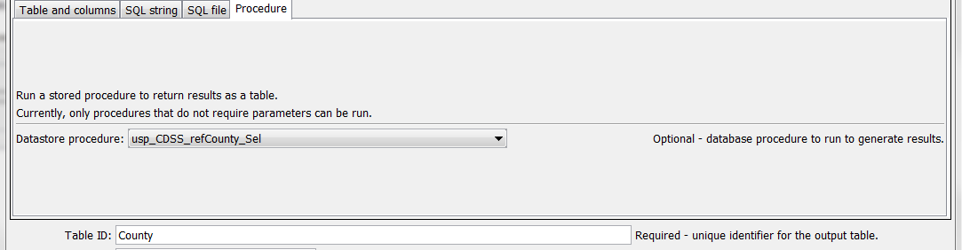 ReadTableFromDataStore Procedure