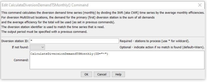 CalculateDiversionDemandTSMonthly - CDSS / StateDMI