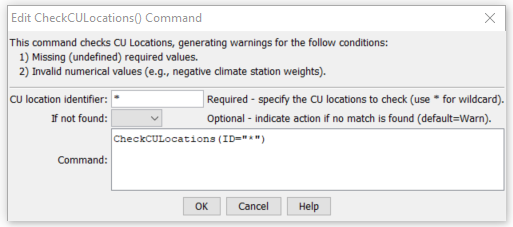 CheckCULocations - CDSS / StateDMI
