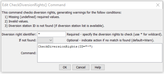 CheckDiversionRights - CDSS / StateDMI