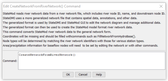 CreateNetworkFromRiverNetwork - CDSS / StateDMI