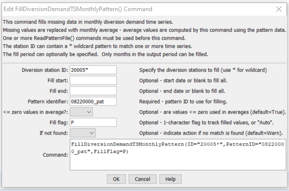 FillDiversionDemandTSMonthlyPattern - CDSS / StateDMI