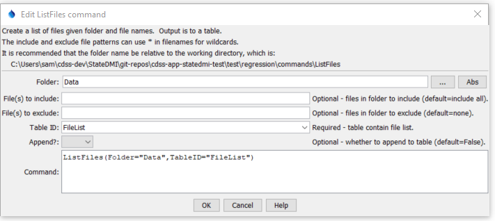 ListFiles - CDSS / StateDMI