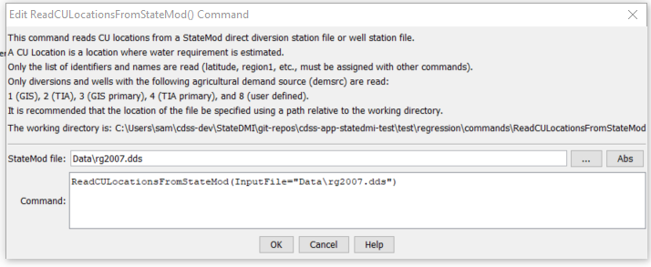 ReadCULocationsFromStateMod - CDSS / StateDMI