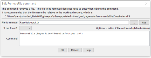 RemoveFile command editor