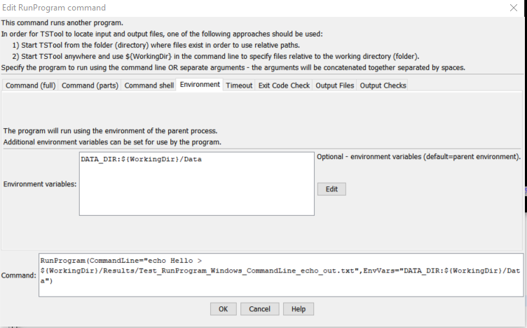 RunProgram Environment