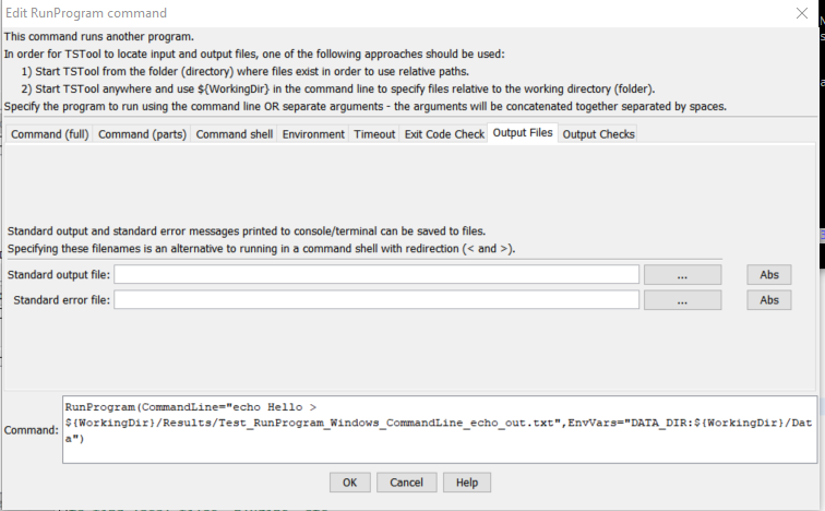 RunProgram Output Files