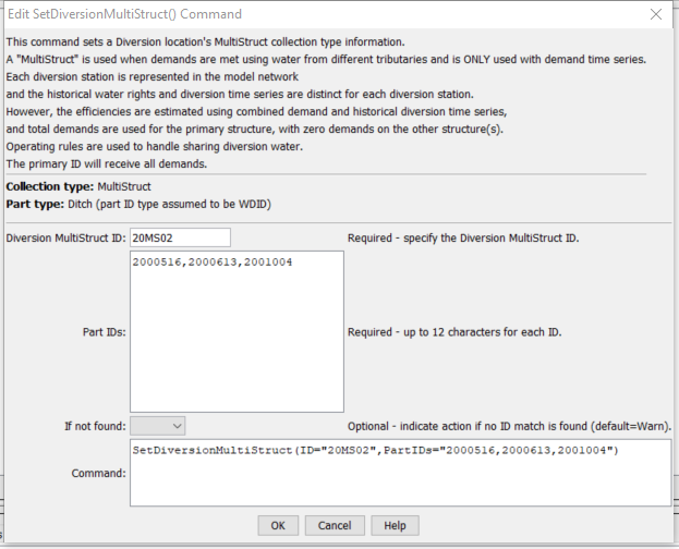 SetDiversionMultiStruct - CDSS / StateDMI