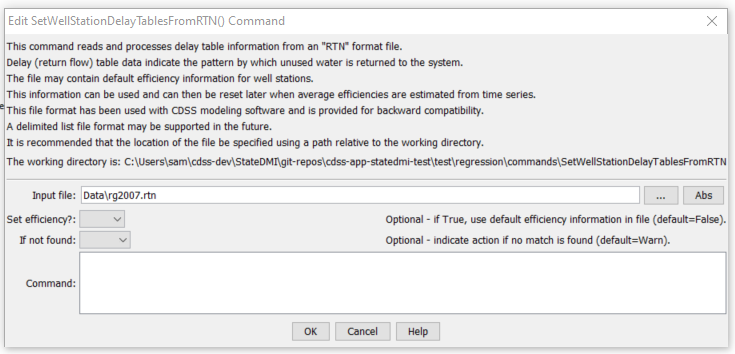 SetWellStationDelayTablesFromRTN - CDSS / StateDMI