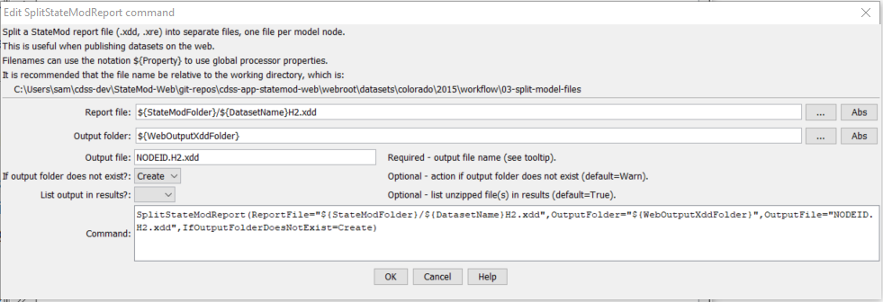 SplitStateModReport - CDSS / StateDMI
