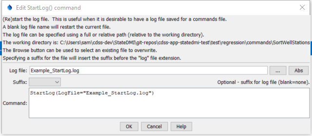 StartLog - CDSS / StateDMI