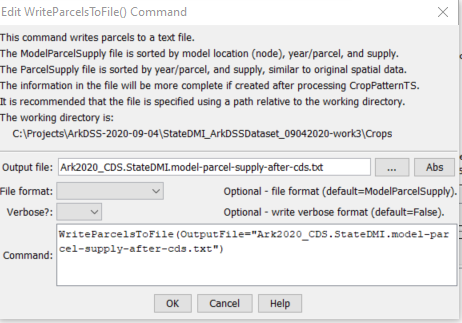 WriteParcelsToFile - CDSS / StateDMI
