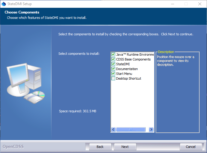 Select components to install
