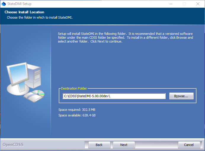 Select installation folder