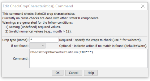CheckCropCharacteristics - CDSS / StateDMI