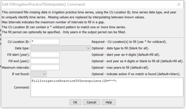 FillIrrigationPracticeTSInterpolate - CDSS / StateDMI