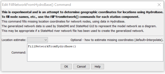 FillNetworkFromHydroBase - CDSS / StateDMI
