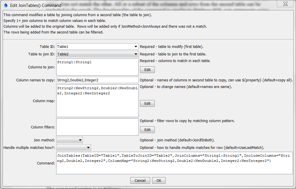 JoinTables - CDSS / StateDMI