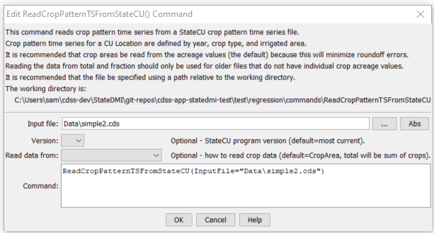 ReadCropCharacteristicsFromStateCU - CDSS / StateDMI