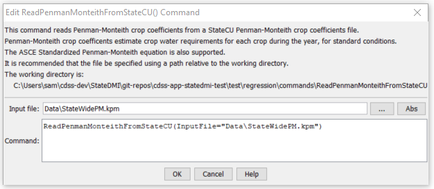 ReadPenmanMonteithFromStateCU command editor