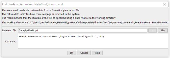 ReadPlanReturnFromStateMod - CDSS / StateDMI
