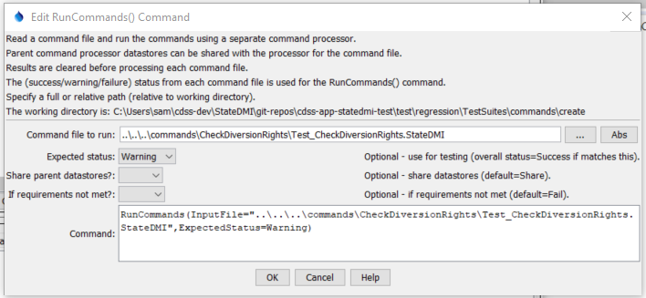 RunCommands - CDSS / StateDMI