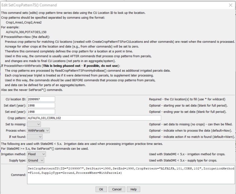 SetCropPatternTS - CDSS / StateDMI