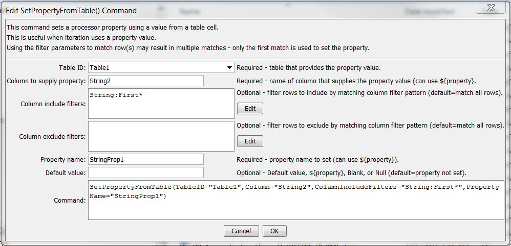 SetPropertyFromTable - CDSS / StateDMI