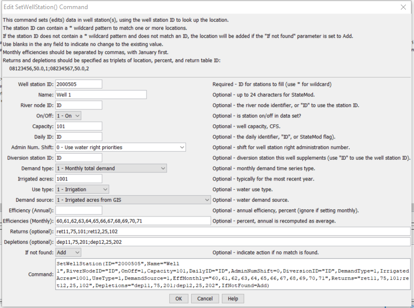 SetWellStation - CDSS / StateDMI