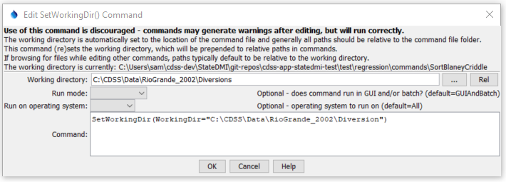 SetWorkingDir - CDSS / StateDMI