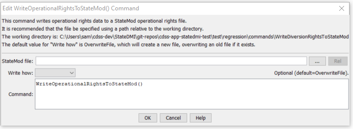 WriteOperationalRightsToStateMod - CDSS / StateDMI