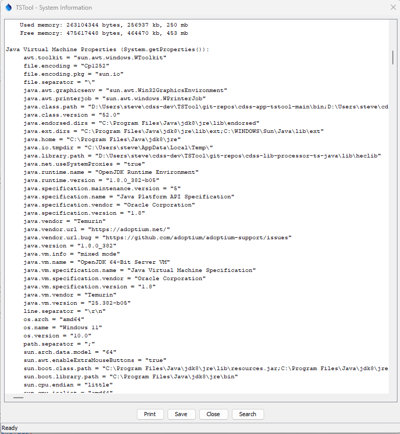 StateDMI Java Runtime Properties
