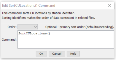 SortCULocations command editor