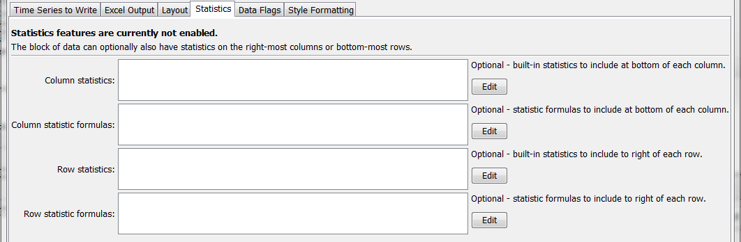 WriteTimeSeriesToExcelBlock Statistics