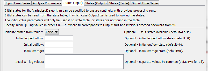 VariableLagK-StatesInput