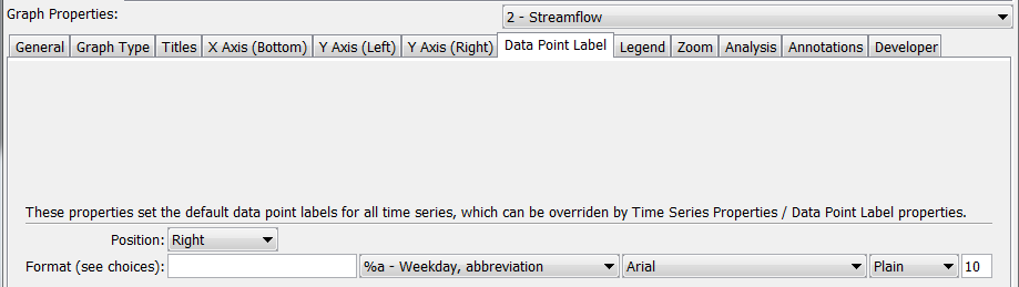 Example Data Point Label Properties