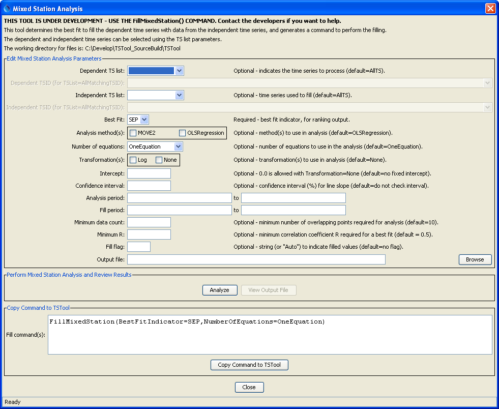 Mixed Station Analysis Interface