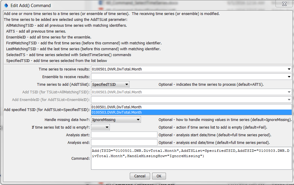 Add command editor