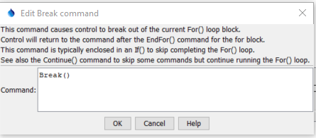 Break command editor