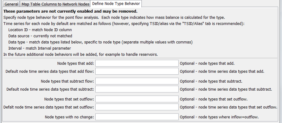 CreateNetworkFromTable command editor for node behavior parameters