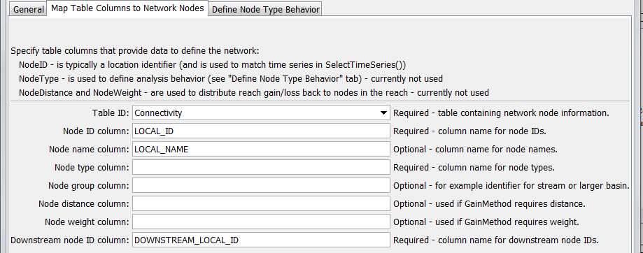 CreateNetworkFromTable command editor for column map parameters