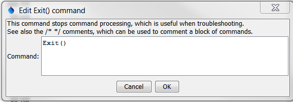 Exit command editor