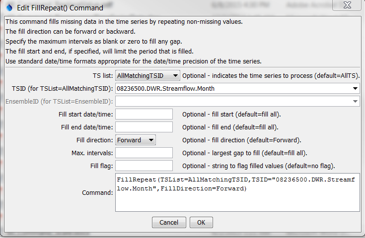 FillRepeat command editor