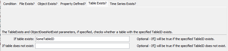 If command editor for table existence check