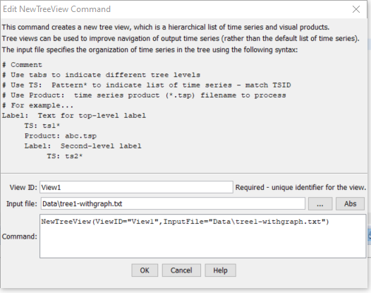 NewTreeView command editor